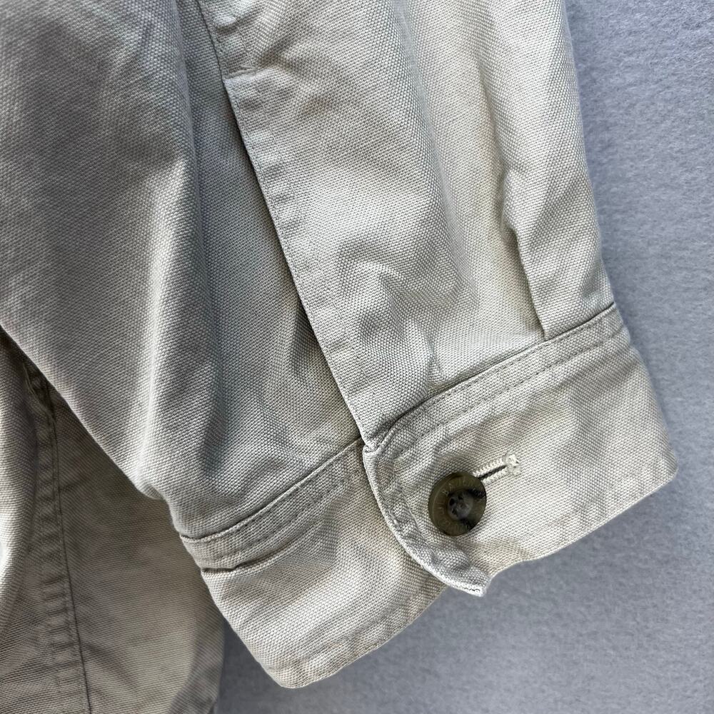 Eddie Bauer Jacket Men's XL Beige Canvas Flannel Lining Corduroy Collar VTG - Picture 12 of 12